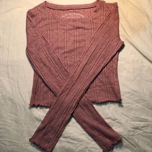 aeropostale | pink ribbed long sleeve shirt